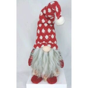 Gnome Sand Weighted Plush JOY Banner Plaid Decor 12"